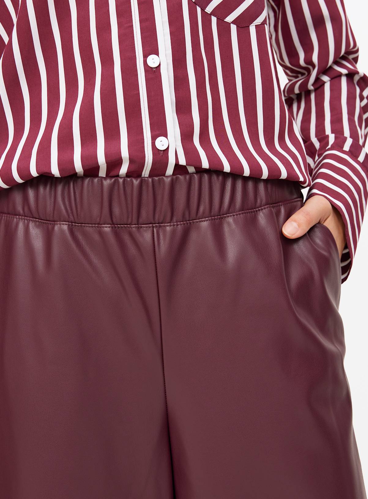 Burgundy PU Culottes 18 - Image 3